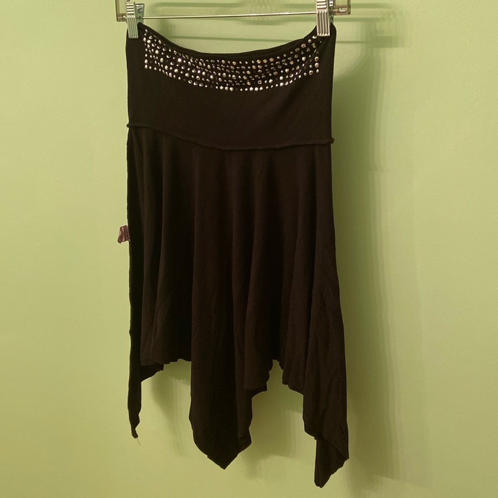 Black tube top with rinestones